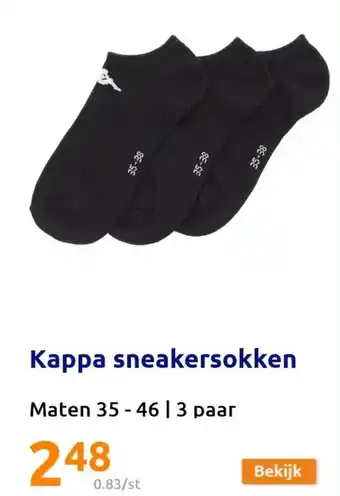Action Kappa sneakersokken maten 35-46 | 3 paar aanbieding