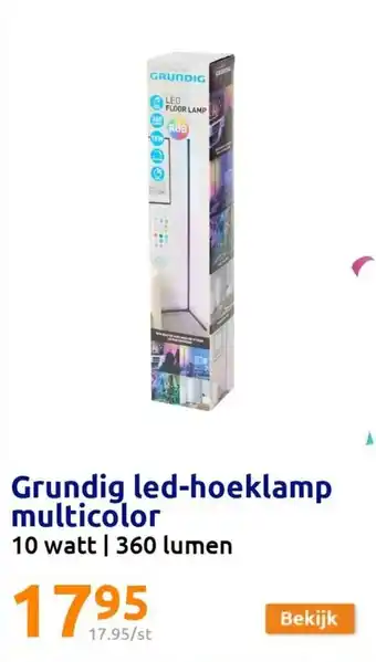Action Grundig led-hoeklamp multicolor 10 watt | 360 lumen aanbieding