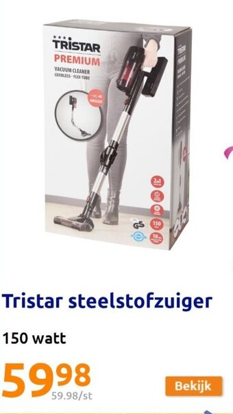 Action Tristar steelstofzuiger 150 watt aanbieding