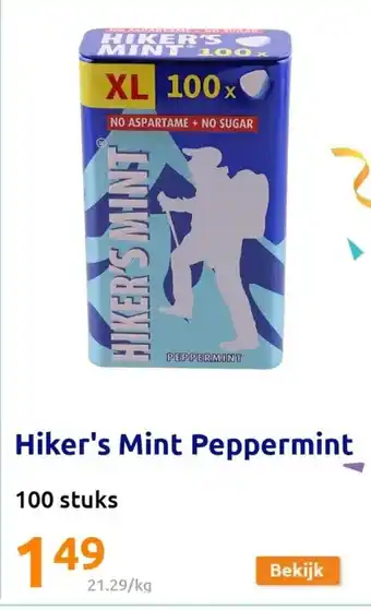 Action Hiker's mint peppermint 100 stuks aanbieding