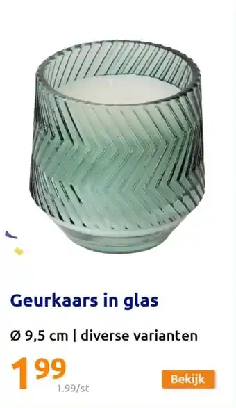 Action Geurkaars in glas 9,5cm diverse varianten aanbieding