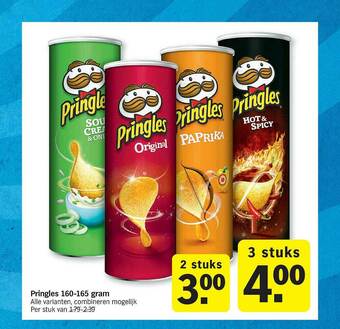 Albert Heijn Pringles 160-165 Gram aanbieding
