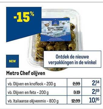 Makro Metro Chef Olijven aanbieding