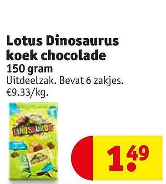Lotus Dinosaurus Koek Chocolade 150 Gram