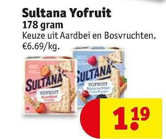 Kruidvat Sultana Yofruit 178 Gram aanbieding
