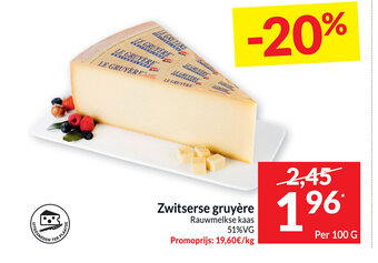 Intermarché Zwitserse gruyere per 100g aanbieding