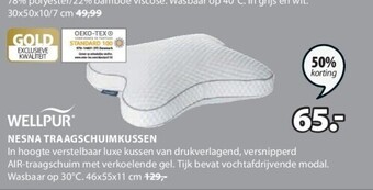 Jysk Nesna traagschuimkussen aanbieding