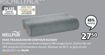 Jysk Voss traagschuim contour kussen aanbieding
