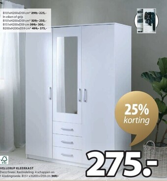 Jysk Vellerup kleerkast aanbieding