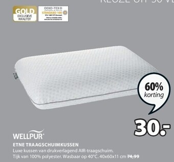 Jysk Etne traagschuimkussen aanbieding