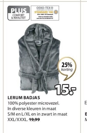 Jysk Lerum badjas aanbieding