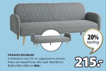 Jysk Paradis bedbank aanbieding