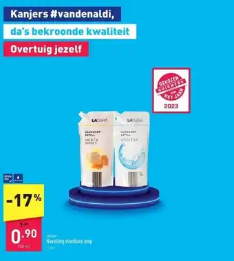 ALDI Navulling vloeibare zeep aanbieding