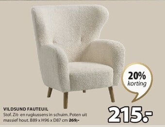 Jysk Vildsund fauteuil aanbieding