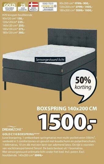 Jysk Gold c110 boxspring aanbieding