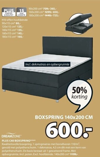 Jysk Plus c40 boxspring aanbieding