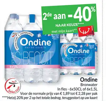 Intermarché Ondine bronwater in fles- 6x50cl of 6x1,5L aanbieding