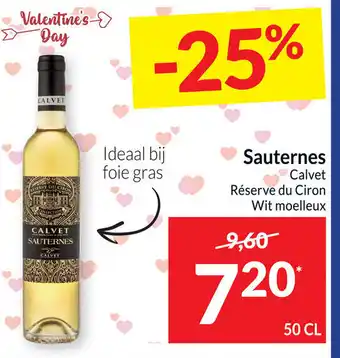 Intermarché Sauternes calvet reserve du ciron wit moelleux 50cl aanbieding