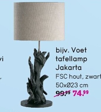 Leen Bakker Voet tafellamp jakarta aanbieding