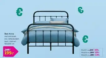 Leen Bakker Bed anne mat antraciet aanbieding
