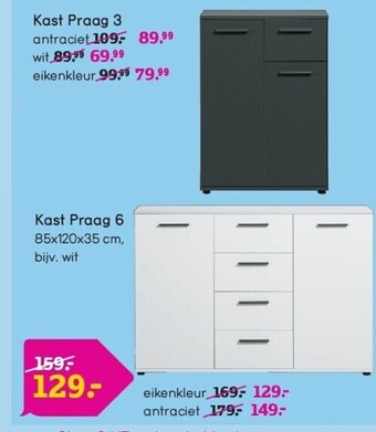 Leen Bakker Kast praag 6 85x120x35 cm aanbieding