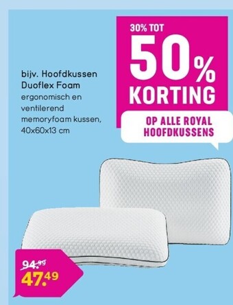Leen Bakker Hoofdkussen duoflex foam aanbieding