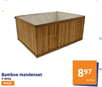 Action Bamboe mandenset aanbieding