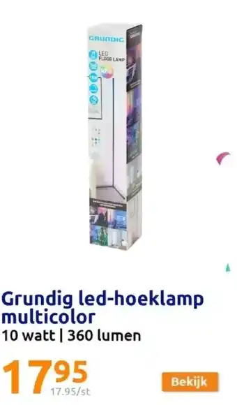 Action Grundig led-hoeklamp multicolor aanbieding