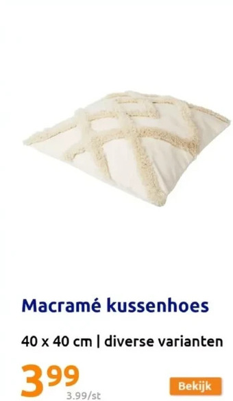 Action Macramé kussenhoes aanbieding