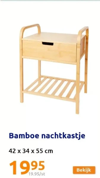Action Bamboe nachtkastje aanbieding