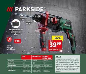 Lidl Parkside boor en beitelhamer aanbieding