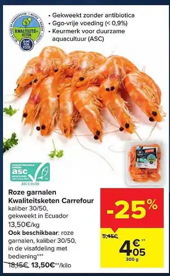 Carrefour Roze garnalen aanbieding