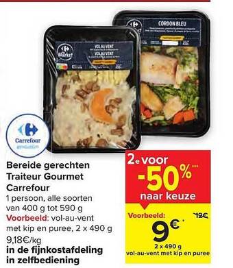 Carrefour Bereide gerechten traiteur gourmet aanbieding