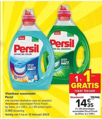 Carrefour Vloeibaar wasmiddel persil aanbieding