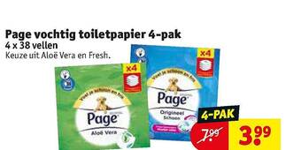 Kruidvat Page Vochtig Toiletpapier 4-pak aanbieding