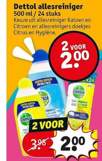 Kruidvat Dettol Allesreiniger 500 Ml - 24 Stuks aanbieding