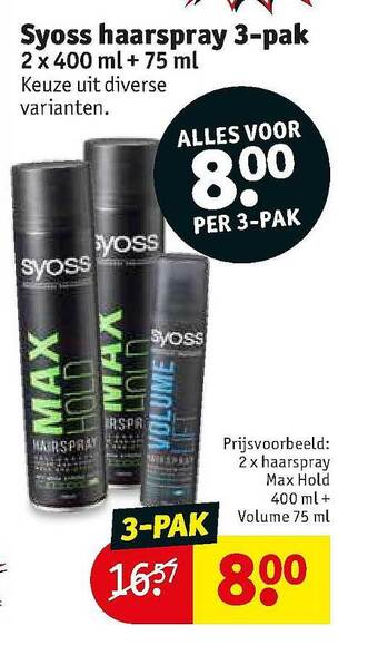 Kruidvat Syoss Haarspray 3-pak aanbieding