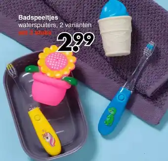 Badspeeltjes waterspuiters, 2 varianten set 3 stuks