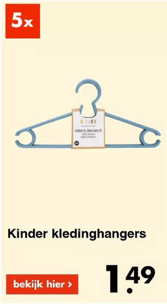 Wibra Kinder kledinghangers 5x aanbieding