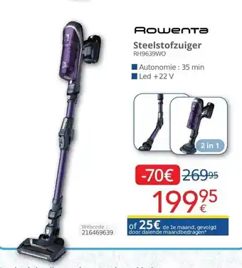 Eldi Rowenta steelstofzuiger 2 in 1 RH9639WO webcode: 216469639 aanbieding