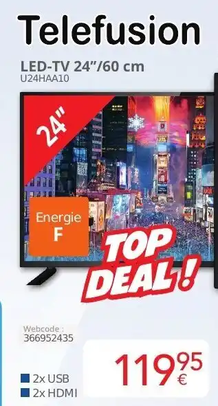 Eldi Telefusion LED-TV 24"/60 cm U24HAA10 webcode: 366952435 aanbieding