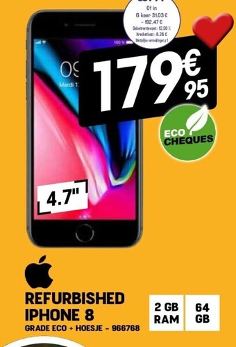Electro Depot Refurbished iphone 8 aanbieding