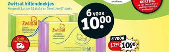 Kruidvat Zwitsal Billendoekjes aanbieding