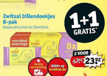 Kruidvat Zwitsal Billendoekjes 8-pak aanbieding