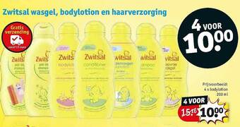 Kruidvat Zwitsal Wasgel, Bodylotion En Haarverzorging aanbieding