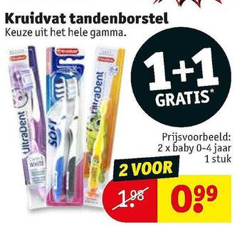 Kruidvat Kruidvat Tandenborstel aanbieding