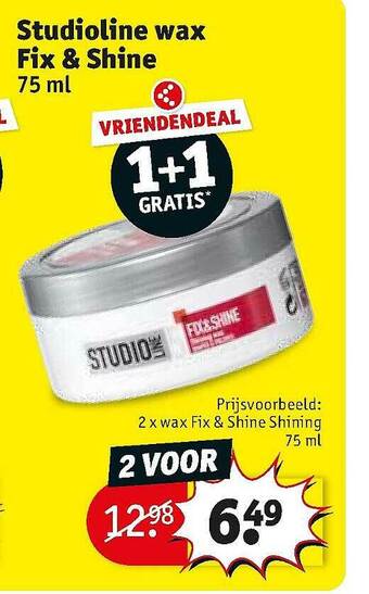 Kruidvat Studioline Wax Fix & Shine 75 Ml aanbieding