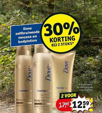 Kruidvat Dove Zelfbruinende Mousse En Bodylotion aanbieding