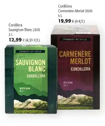 Colruyt Cordillera sauvignon blanc 3 liter aanbieding