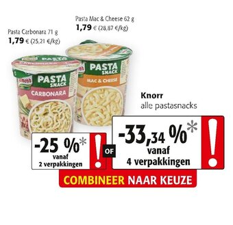 Colruyt Knorr alle pastasnacks aanbieding